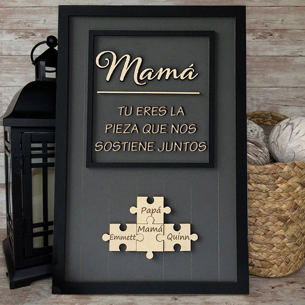 Piezas de rompecabezas personalizadas Signo de nombre Regalo del día de la madre