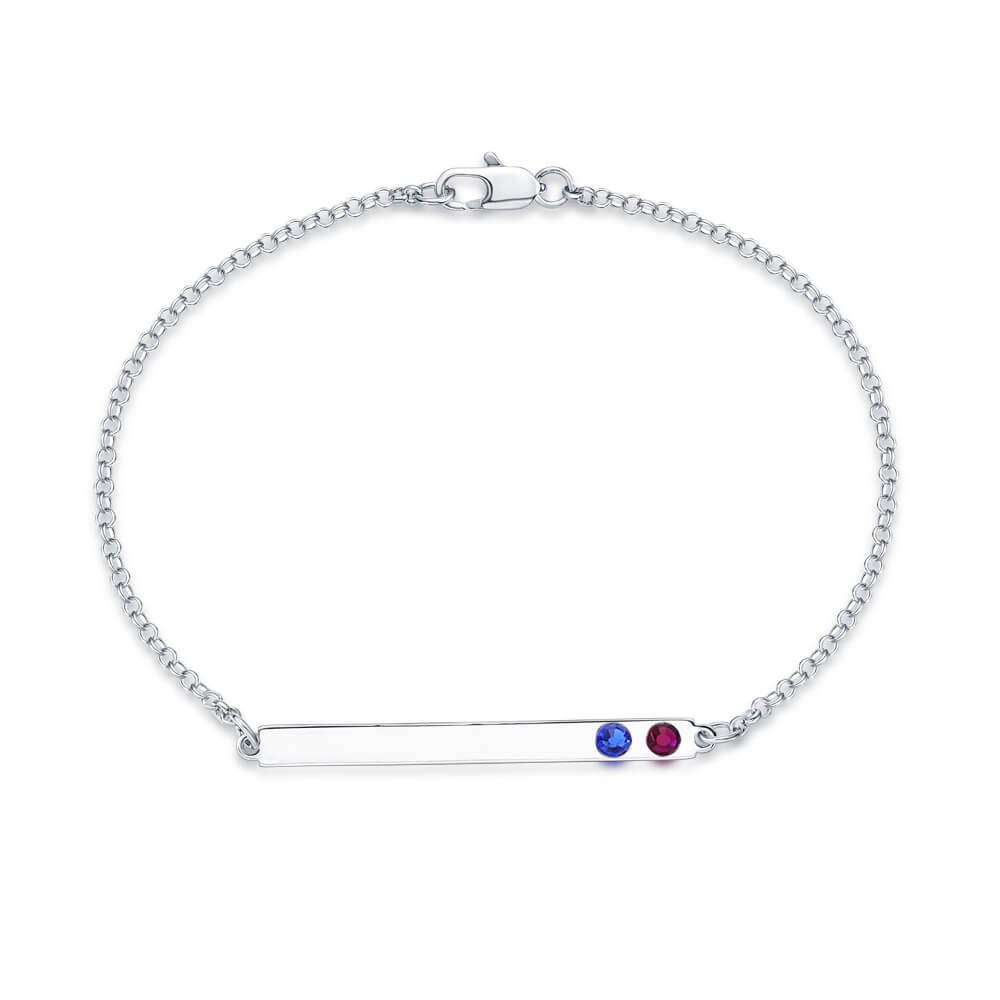 Pulsera de barra de piedra natal personalizada con 2 piedras de nacimiento