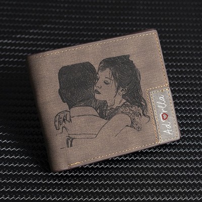 Cartera de cuero con foto personalizada para regalo del día del padre