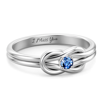 Anillo de promesa trenzado personalizado de plata esterlina S925 con piedra de nacimiento