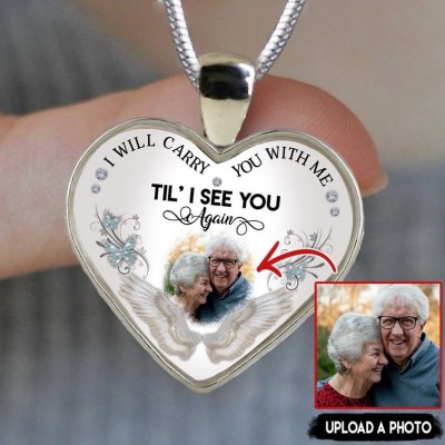 Collar conmemorativo personalizado Te llevare conmigo hasta que te vuelva a ver Collar con foto personalizado