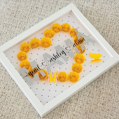 Regalo de caja de sombra de flores de mamá personalizado para el día de la madre