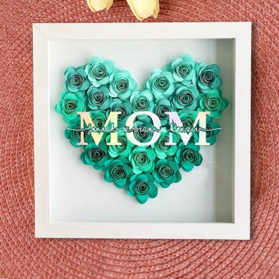 Regalo de caja de sombra de flores de mamá personalizado para el día de la madre