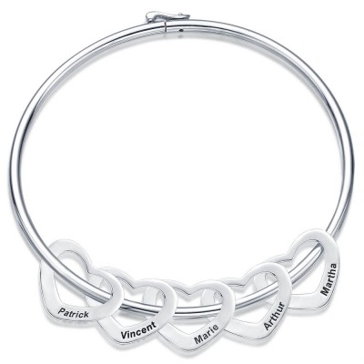 Brazalete tipo brazalete personalizado con 1-10 dijes Pulsera personalizada para ella - Brazalete personalizado con dijes