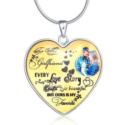 Collar personalizado con foto de historia de amor