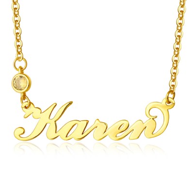 Collar personalizado con nombre de piedra de nacimiento