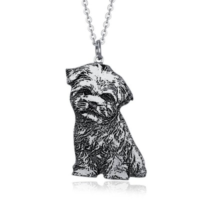 Collar con etiqueta grabada con foto personalizada