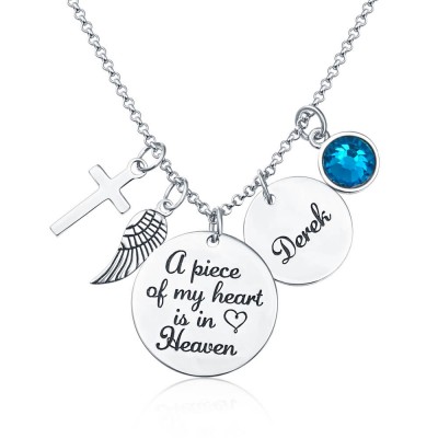 Collar conmemorativo personalizado Una pieza de mi corazón está en el cielo