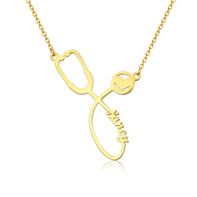 Collar personalizado con nombre de estetoscopio para nuestros héroes