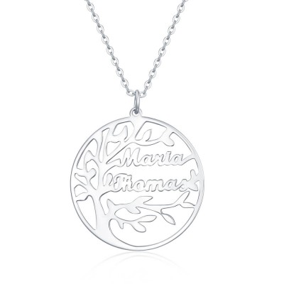 Collar personalizado con nombre de árbol genealógico con 1-8 nombres, regalo para mamá y abuela