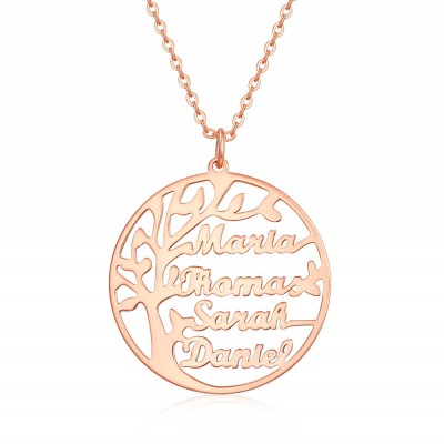Collar personalizado con nombre de árbol genealógico con 1-8 nombres, regalo para mamá y abuela