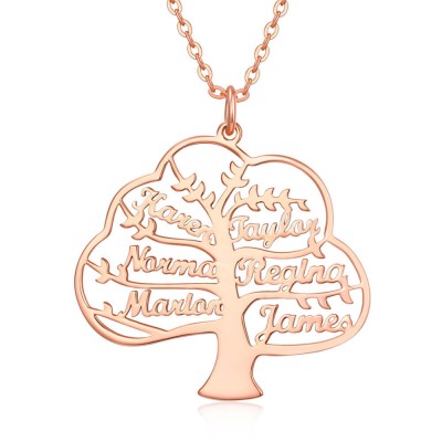 Collar personalizado con nombre de árbol genealógico con 1-8 nombres, regalo para mamá y abuela