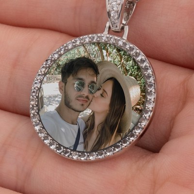 Medallones de fotos personalizados, collar con memoria, regalo para marido y novio, regalo del Dia de San Valentin para ella