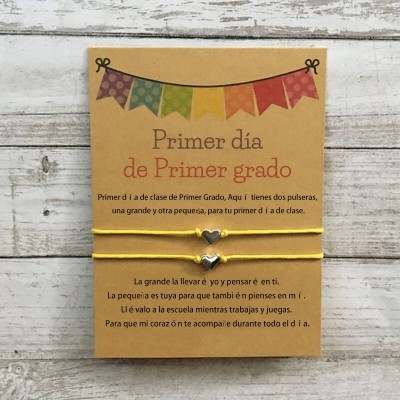 Primer día de primer grado Pulseras Pulseras a juego Pulseras de corazón