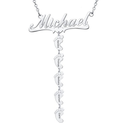 Collar personalizado con el nombre de mamá con colgantes de 1 a 10 pies de bebé, regalo para mamá