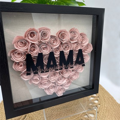 Regalo de caja de sombra de flores de mamá personalizado para el día de la madre