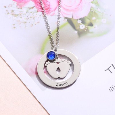 Collar Grabable Personalizado con Forma de Pies de Bebé