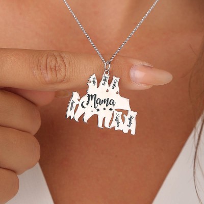 Collar personalizado de mamá oso de 1 a 8 nombres para regalos del día de la madre