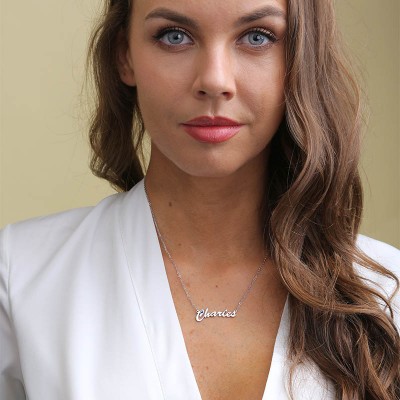Collar con Nombre Personalizado con Piedra de Nacimiento