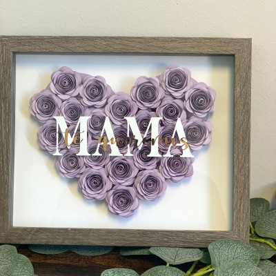 Regalo de caja de sombra de flores de mamá personalizado para el día de la madre
