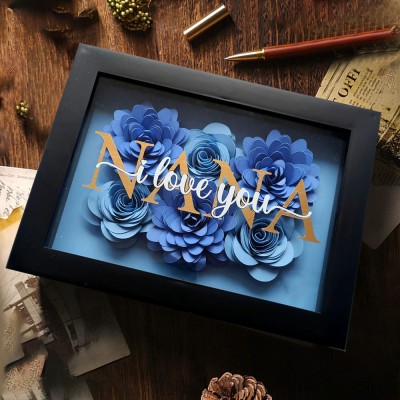 Regalo de caja de sombra de flores de mamá personalizado para el día de la madre