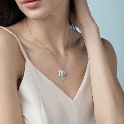 Collar personalizado de plata de 1 a 7 piedras de nacimiento y grabados Collar de piedras de nacimiento grabadas