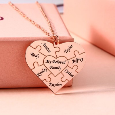 Collar personalizado en forma de corazón de 1 a 8 piezas, regalo para mamá y abuela