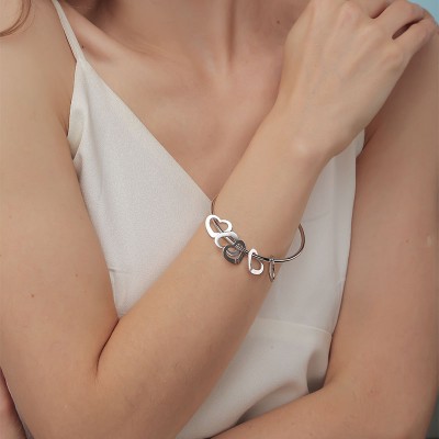 Brazalete tipo brazalete personalizado con 1-10 dijes Pulsera personalizada para ella - Brazalete personalizado con dijes