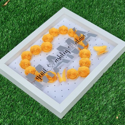 Regalo de caja de sombra de flores de mamá personalizado para el día de la madre