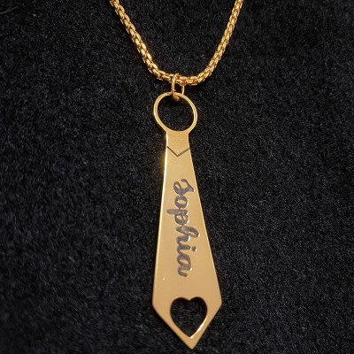 Regalo del día del padre Collar personalizado con colgante en forma de corbata para papá y abuelo