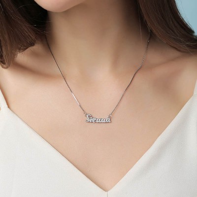 Collar personalizado con nombre de circón Collar con nombre clásico personalizado