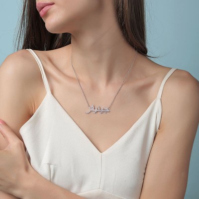 Collar personalizado con nombre de circón