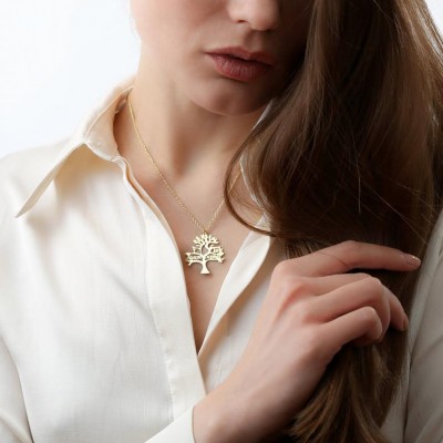 Collar personalizado con nombre de árbol genealógico con 1-8 nombres