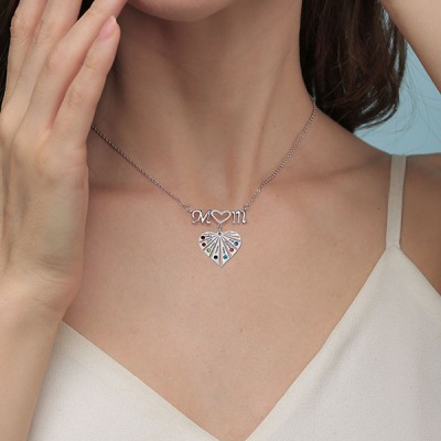 Collar personalizado 1-8 grabados y piedras natales mamá colgantes diseños regalo para mamá