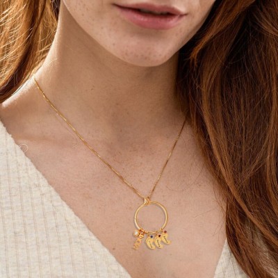 Círculo de encanto de mamá personalizado con colgantes con forma de pies de bebé de 1 a 8 Regalo perfecto para el día de la madre