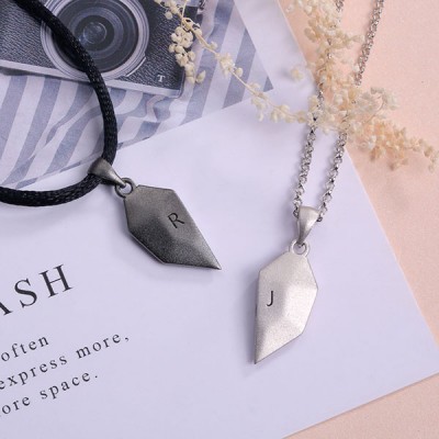 Collar de corazón de patchwork magnético personalizado de 2 piezas