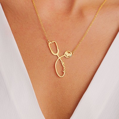 Collar personalizado con nombre de estetoscopio para nuestros héroes