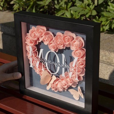 Regalo de caja de sombra de flores de mamá personalizado para el día de la madre
