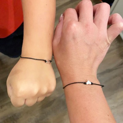 Primer día de quinto grado Pulseras Pulseras a juego Pulseras de corazón